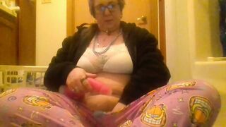 Pjs and Vibing Taut Vagina