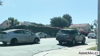 Three-some Blow job in Public Restroom - Abbie & Riley Suck Strangers Penis