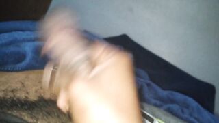Jacking off that large wang for u