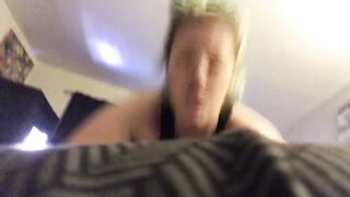 Teen bangs hard knob and screams
