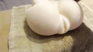 Screwing my taut toy snatch with creampie ejaculation