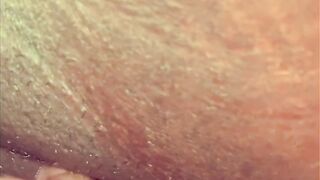 Black Teen playing with her bulky soaked snatch