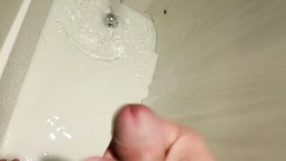 Wanking in a fresh shower....same result... ejaculation