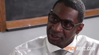 Ebony Teacher Screws Student's Vagina Into a Perspired Mess With His Giant Jock - Kyler Quinn