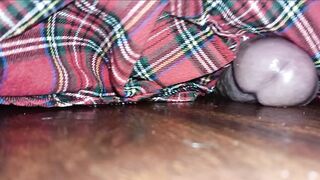 Hawt Crossdresser In Plaid Petticoat Humps The Floor Until There Is No Greater quantity Cum