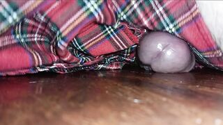 Hawt Crossdresser In Plaid Petticoat Humps The Floor Until There Is No Greater quantity Cum