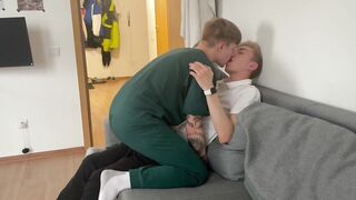 Tempted my cute ally with a large penis for a oral job and made him cum