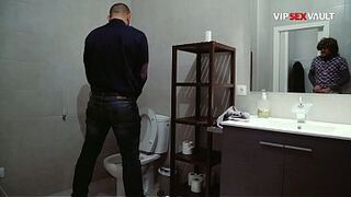 Homo Coarse Doggy Anal... That guy Pulls His Panties Down and Gets Bent Over the Sink for a Hard Banging