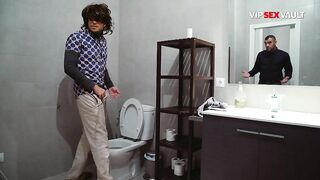 Homo Coarse Doggy Anal... That guy Pulls His Panties Down and Gets Bent Over the Sink for a Hard Banging