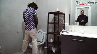 Homo Coarse Doggy Anal... That guy Pulls His Panties Down and Gets Bent Over the Sink for a Hard Banging