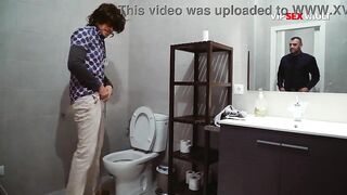 Homo Coarse Doggy Anal... That guy Pulls His Panties Down and Gets Bent Over the Sink for a Hard Banging