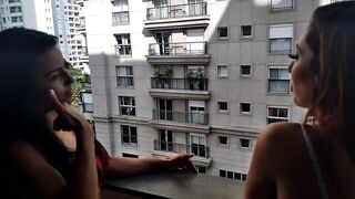 Allies are caught in the act of surprise, by their spouse and ends up entering the bitching.