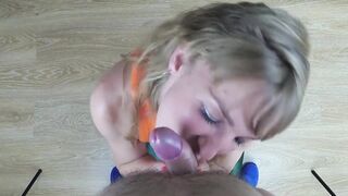 THEY MEET ANOTHER TIME! His stepsister likes to suck a shlong and cum drink. POV