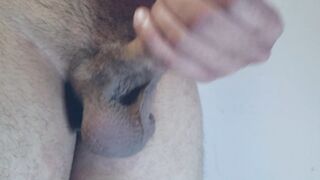 Spit and Masturbate to relieve cum Ball Rubbing