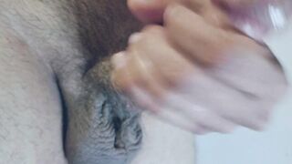Spit and Masturbate to relieve cum Ball Rubbing