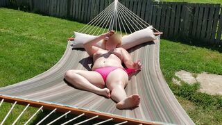 My 1st Time using 10 inch sex tool outside in the sunny to get myself off