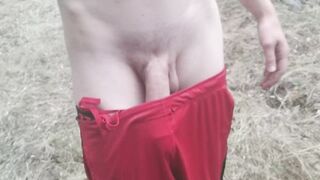 Broken Red Shorts by the River