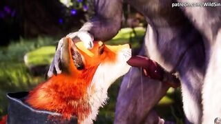 Ebony Werewolf screws and creampie cute Fur Foxy, hawt snatch lick- Wild Sin