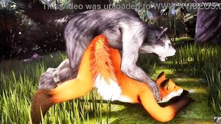 Ebony Werewolf screws and creampie cute Fur Foxy, hawt snatch lick- Wild Sin