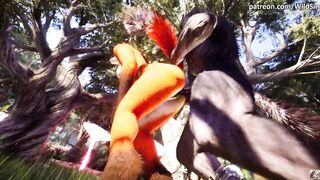 Ebony Werewolf screws and creampie cute Fur Foxy, hawt snatch lick- Wild Sin