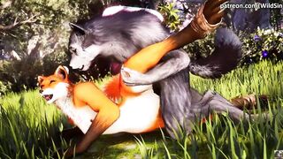 Ebony Werewolf screws and creampie cute Fur Foxy, hawt snatch lick- Wild Sin