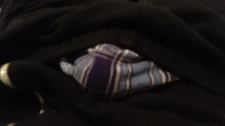Blue plaid boxers no hands cum