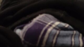 Blue plaid boxers no hands cum