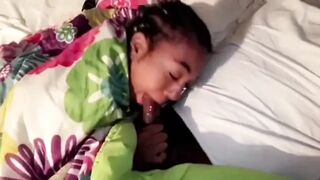 Black Large Booty Butt Love Deepthoat Supplicate to Get a Nice Mouth Training with Stepdaddy BBC Sloppy Oral