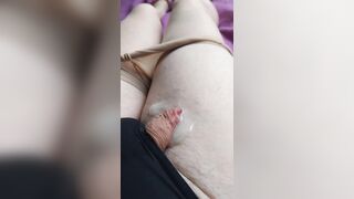 Small Clitoris in Pool of Cum