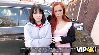 VIP4K. Lesbo Pair Tries a Jock Jointly