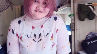 Concupiscent teen get milkywayed on a educate journey