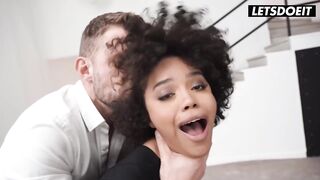 Large Booty in Nylons Takes Each Inch in Standing Doggy