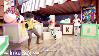 PARODY TOY STORY XXX - Lewd toys Woodick and Bos FuckYear end up banging Yesie during the time that Andy is not home.