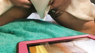 GanjaGoddess69 watches herself and gets juicy! Porn review in granny pants