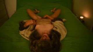 hawt amateur masturbating and groan on the daybed wearing yiff coat