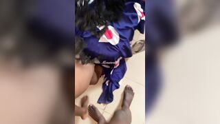 Monster penis fisted a skinny thick ebony cutie and then pounded her snatch to creampie