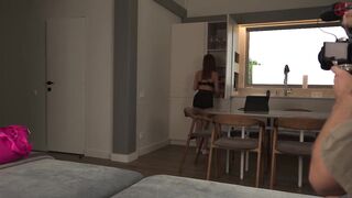 Breasty Gal Next Door Previous to Gym - POV Constricted Snatch Screwing and Cum Feeding. Bts