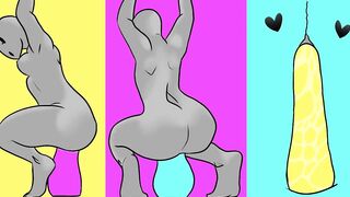 animated cutie taking toy up butt