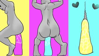 animated cutie taking toy up butt