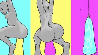 animated cutie taking toy up butt