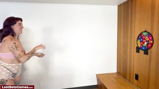 A darts game turned into a nasty undress game