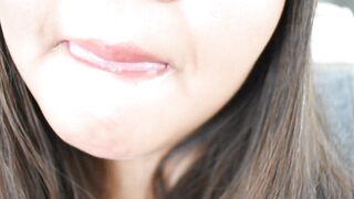 Tongue and Throat: "Cum all over my lips"