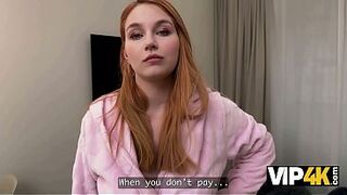 VIP4K. A Redhead Tempted the Debt collector