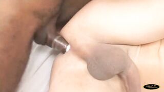 Very lustful transsexual with large dong home screwing with her partner - scene # 7