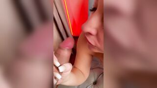 Large BAZOOKAS amateur Latin makes BWC deepthroat & oral-sex
