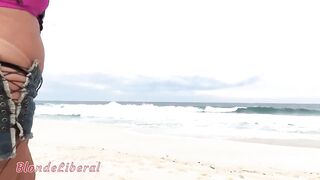 With Micro Bikini on Rio Beach