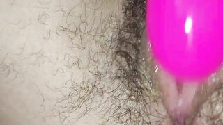 Soaked Bushy Twat Masturbating with Dildo Close up Amateur Russian Model mother I'd like to fuck Ginnagg