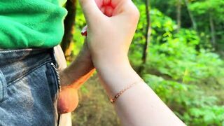 A Walk in the Woods with Ally ended with Fast Tugjob and Massive Spunk flow