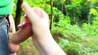 A Walk in the Woods with Ally ended with Fast Tugjob and Massive Spunk flow