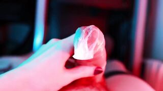 Closeup Cock rubber Cum